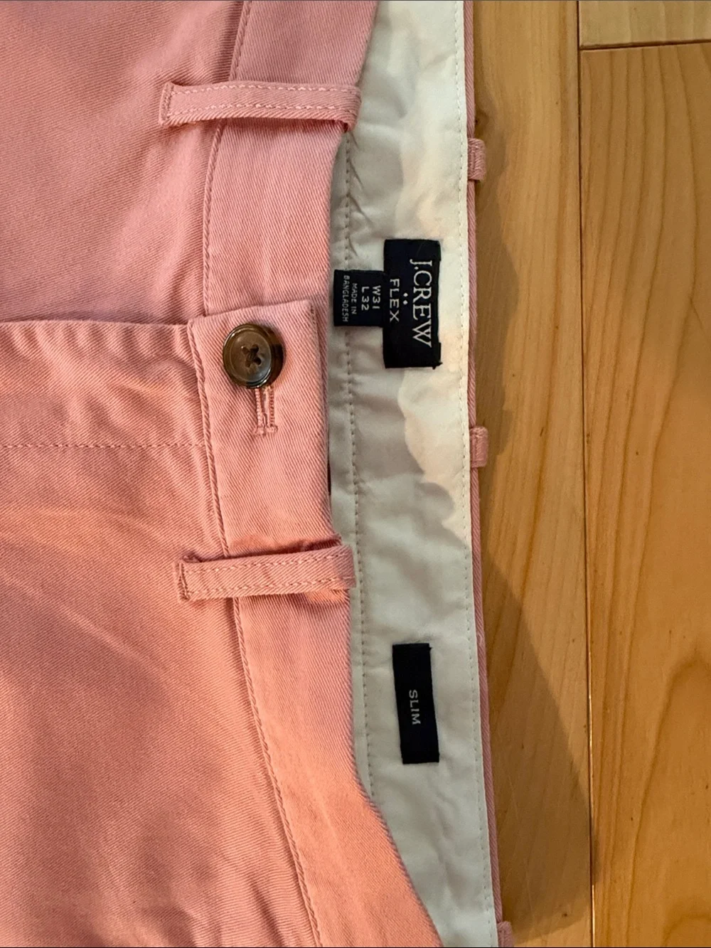 Men’s J. Crew Slim Pink Chino Pants 31/32 - Picture 3 of 6